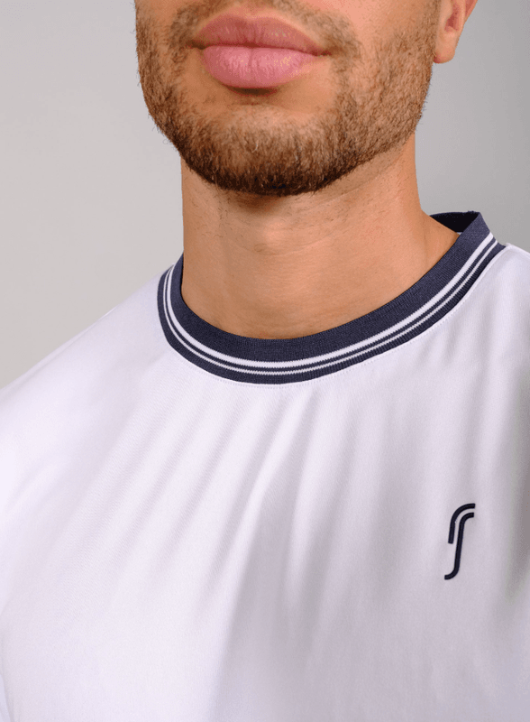 RS Men's Performance Tee - Crew Neck REC (White / Navy)